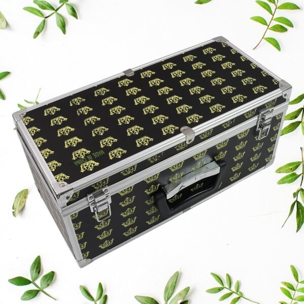 Wooden & Aluminium Portable Suitcase Travel Tool Box (38×17×18 Cm / 1 Pc)