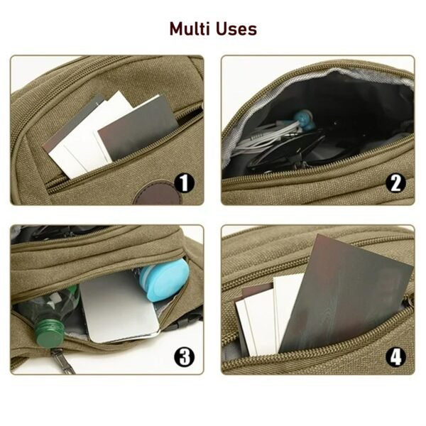 Stylish Canvas Waist Bag for Men & Women (1 Pc)