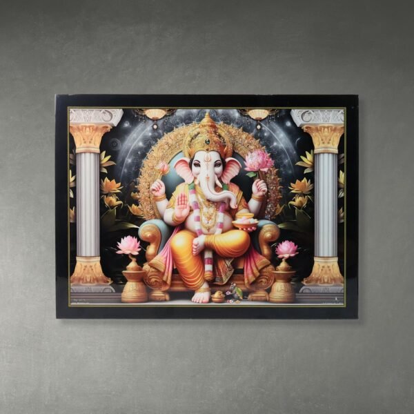 04_bbfa3b2f-9a37-4446-bf0c-8468fd5954af.jpg Divine Lord Ganesha Wall Painting Wooden Frame Mix Design, 60x45 Cm Approx (1 Pc)