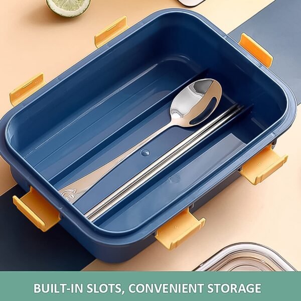 04_be97641c-359d-4b5b-ad9f-6dd279ac7479.jpg 3 Compartment Transparent Stainless Steel Lunch Box with Spoon & Chopsticks (1 Set)