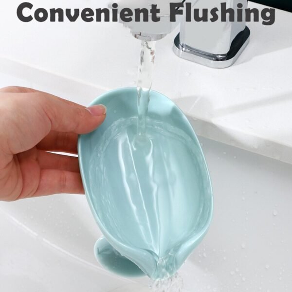 Self Draining Soap Holder for Bathroom Leaf Shape Soap Tray