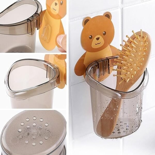 Cute Teddy Bear Toothbrush Holder for Kids (3 Pc Set)