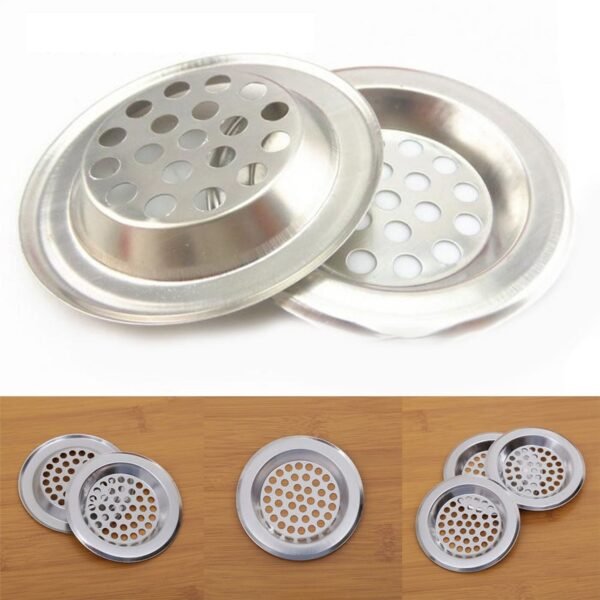 04_c0370aa9-dc23-4179-899a-15fbb67dd7df.jpg Bathroom Kitchen Stainless Steel Basin Sink Drain Strainer (2 Pc Set)