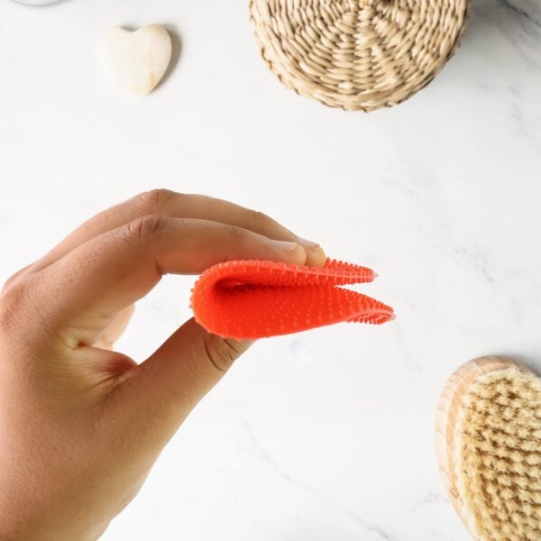 Red Silicone Dish Scrubber Sponge Mildew Free, Non Stick, Heat Resistant