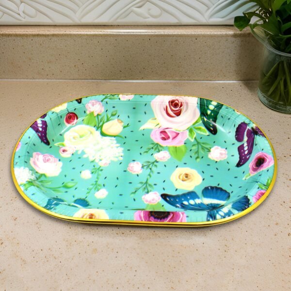 04_c5cfd1b6-2691-4d18-bbbb-852fff631794.jpg Big Plastic Flower Printed Design Serving Tray (1 Pc / 35 x 24 CM / Mix Color)