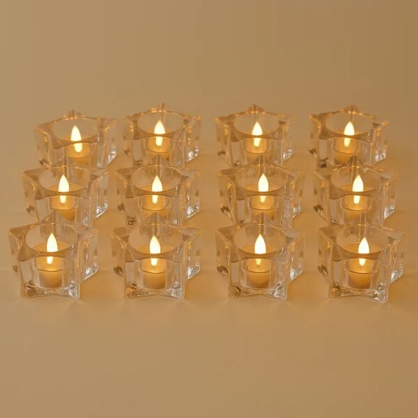 Set of 12 LED Crystal-Effect Flameless Smokeless Candles