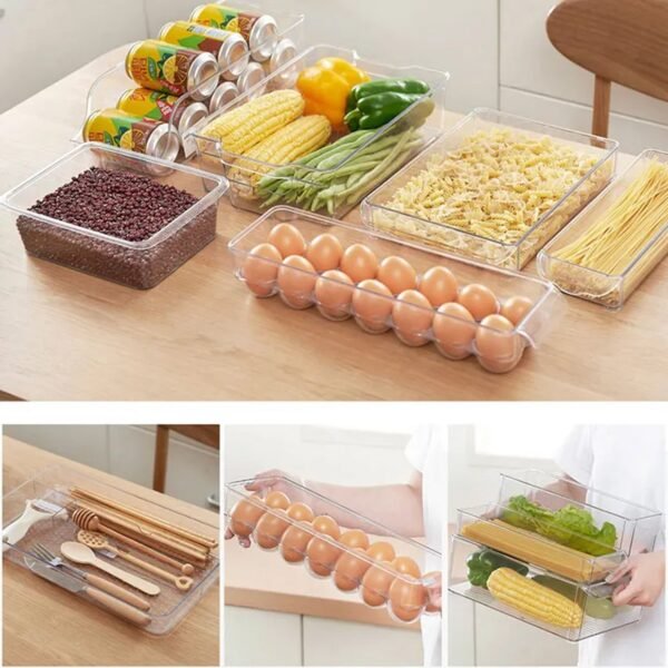 Refrigerator Organizer Bins Stackable Fridge Organizers Freezer, Kitchen, Cabinets