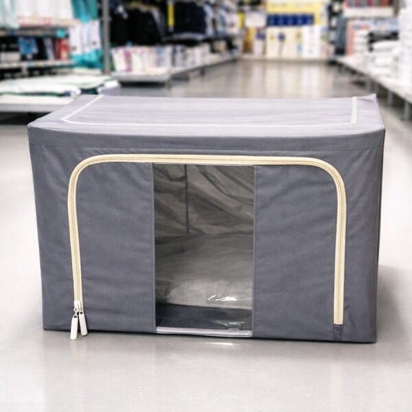 Foldable Steel Frame Clothes Storage Organizer Bag 60x43x32cm (Mix Color)