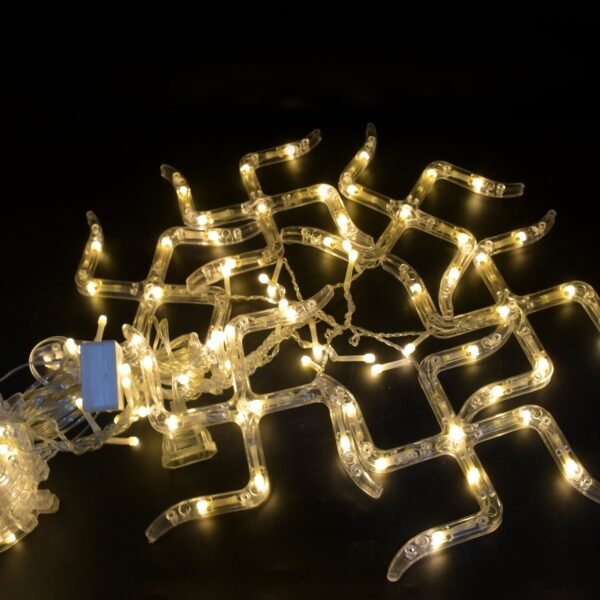 Swastik Om Curtain Decorative LED String Lights with 12 Props for Diwali & Home