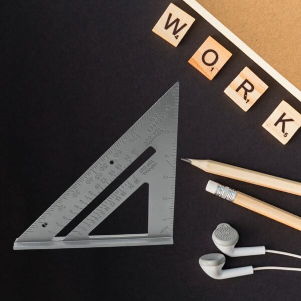 04_d04f9540-8460-458d-b8bd-5150b6ab01ce.jpg Double-Sided 45° Triangle Ruler – 7-Inch Aluminum Alloy Rafter Square for Home Use