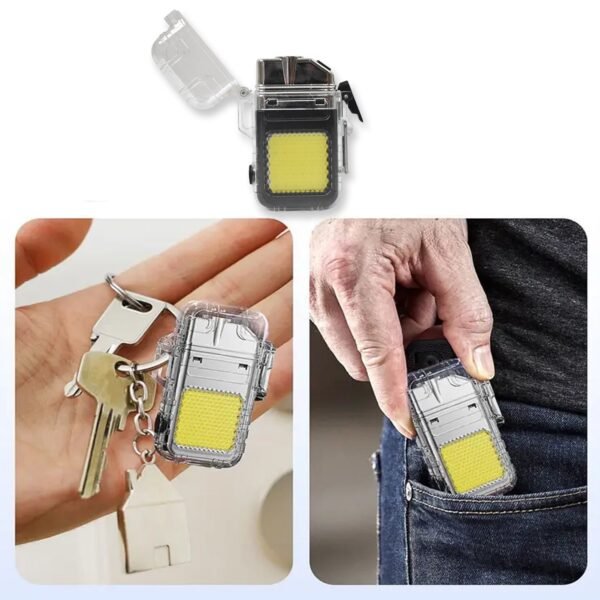 04_d2d22974-2820-4035-ab3a-feb919fb9549.jpg USB Rechargeable Electric Lighter & 3 Modes COB Flashlight (1 Pc)