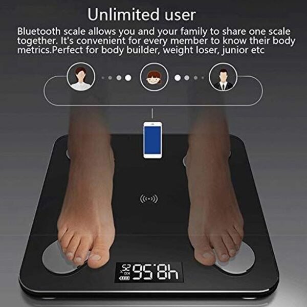 04_d5733f0f-c15e-4a41-9be2-988df7ab6162.jpg Bluetooth Body Fat Scale Digital Smart Body Weight Scale iOS and Android App to Manage Body Weight, Body Fat, Water, Muscle Mass, BMI, BMR, Bone Mass and Visceral Fat with BMI Scale