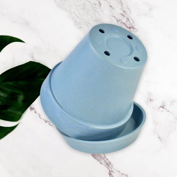 Heavy Plastic Flower pots With Tray (1 Pc)