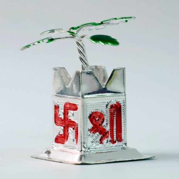 04_e6eba0c4-ffbb-42cd-83ee-52ce915214c2.jpg Tulsi Plant Miniature Idol with Mandir Kalash Base - (1 Pc)