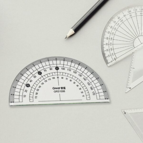 4-Piece Geometry Set, Triangle Ruler Protractor Straight Ruler