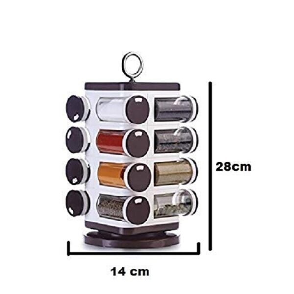 04_f00437d8-8c52-4772-a42b-7920c19eaede.jpg Ganesh Multipurpose Revolving Spice Rack With 16 Pcs Dispenser each 100 ml Plastic
