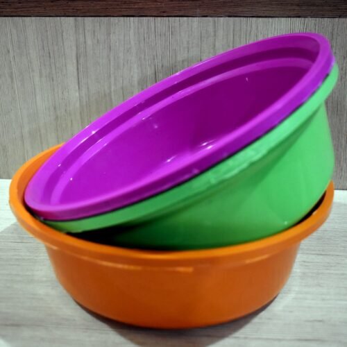 04_f0bca026-1b7a-4f36-ae8c-591e14911c57.jpg Household Storage Plastic Round Bowl / Tub / Basket / Bucket set - Pack of 3