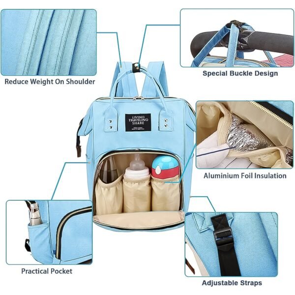 Multifunction Diaper Bag for Baby Care Travel Backpack Large Capacity (1 Pc)