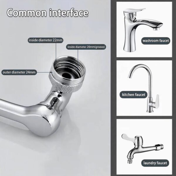 Rotating Splash Filter Faucet Sprayer Head Double O-ring Design For Bathroom Kitchen