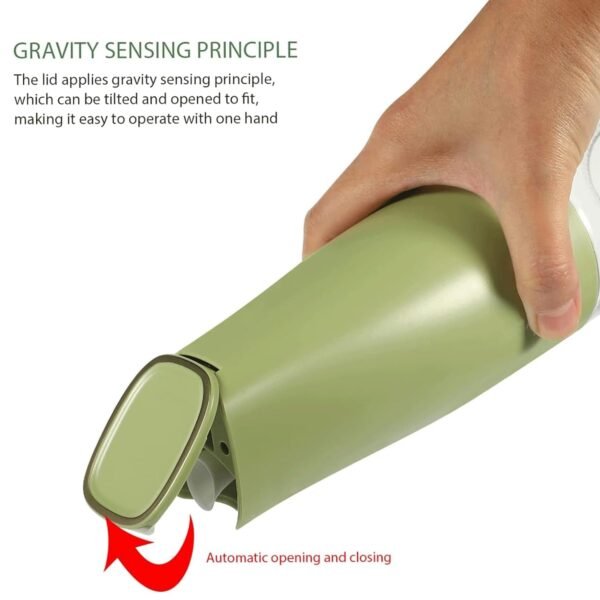 Oil Dispenser, 500ml Cooking Oil Dispensing Cruets with Automatic Open Lid, (500 ML)