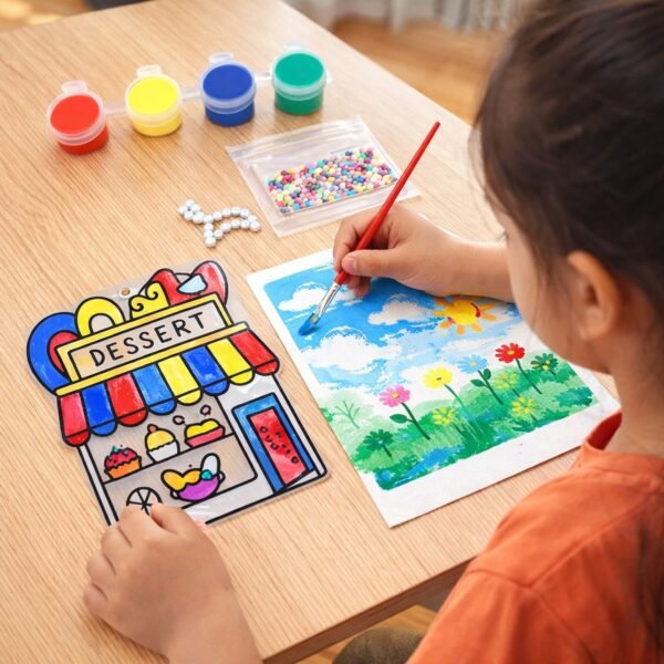 Kids Paint Coloring & Craft Activity Set with Beads (Mix Design, 1 Set)