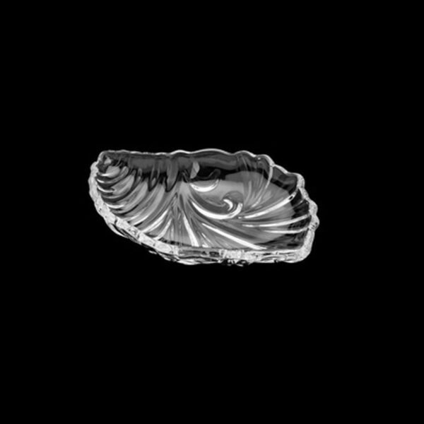 Leaf shaped Glass Serve tray of snacks, Mukhwaas, and ice cream.