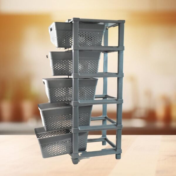 Multi-Purpose Anti-Slip 5 Layer Modular Drawer Storage System (68×33 Cm)