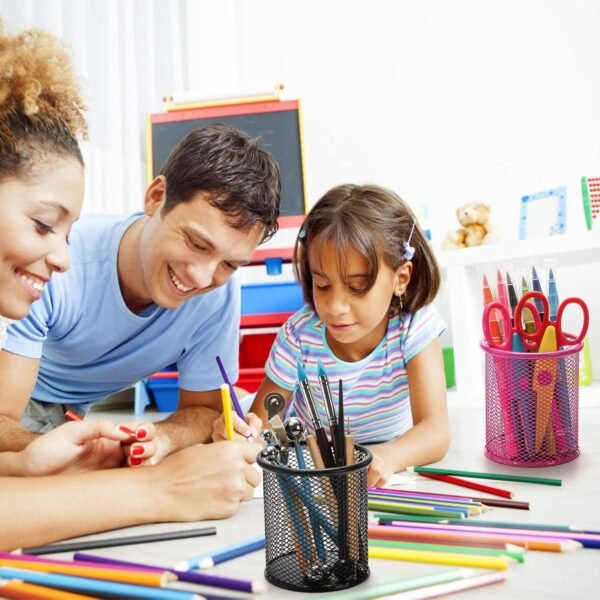 04_ffb98349-a762-4a30-9ef1-6ed3f286875c.jpg Metal Mesh Pen Holder for Desk (1 Pc): Pen Stand, Pencil Organizer, Stationery