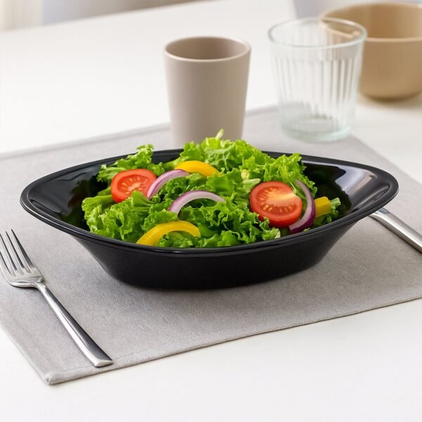 Plastic Marin Serving Bowl – Elegant Oval Deep Bowl (1 Pc / Balck)
