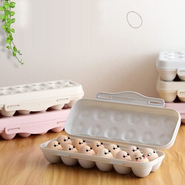 04_fff7348a-7413-4749-b8fd-4ad44f088579.jpg 18 Grid Egg Holder Storage, Shock-Proof Egg Container with Buckle