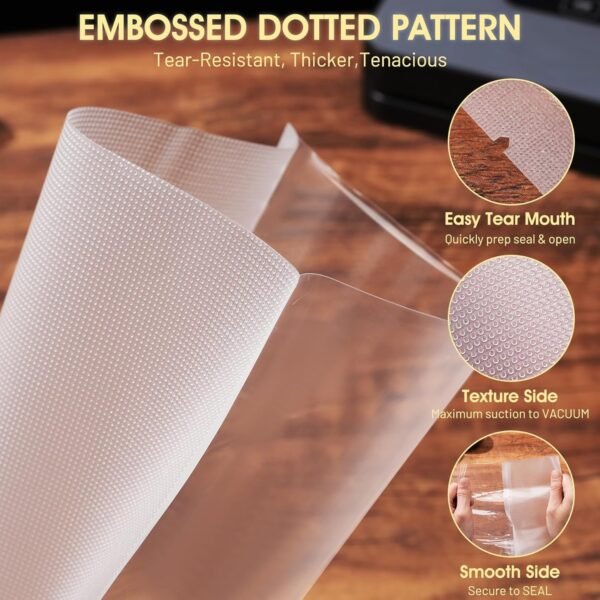 Heavy-Duty Vacuum Sealer Food Bags (24×16 cm, Pack of 50)