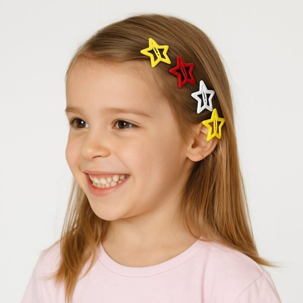 04_hair-clip.jpg Metal Printed Star Shape Hair Clips (10 Pcs Set)