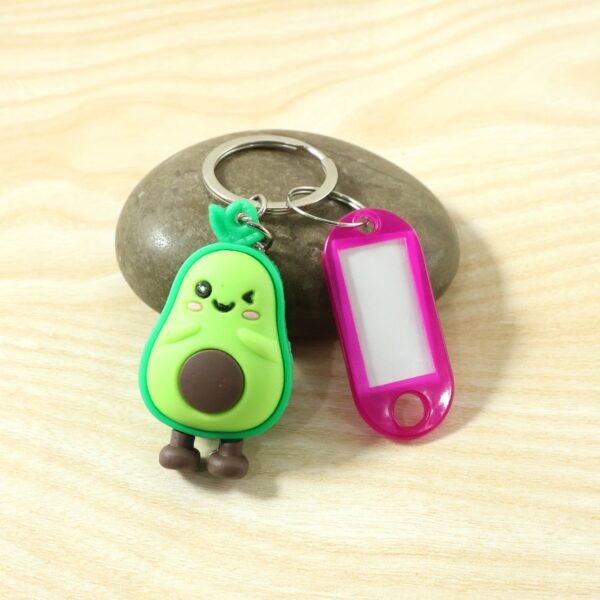 Cute Cartoon Character Keychain with Label Tag Holder (1 Pc)