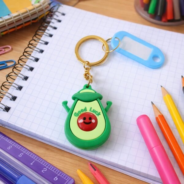 Cute Avocado Cartoon Character Decorative Keychain (1 Pc)