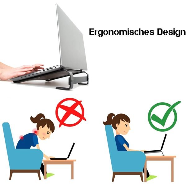 Fixed Metal Laptop Stand for Desk (25 × 26 cm)