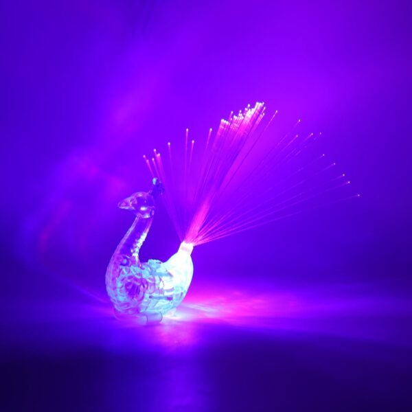LED Fiber-Optic Peacock Decorative Night Light (1 Pc)