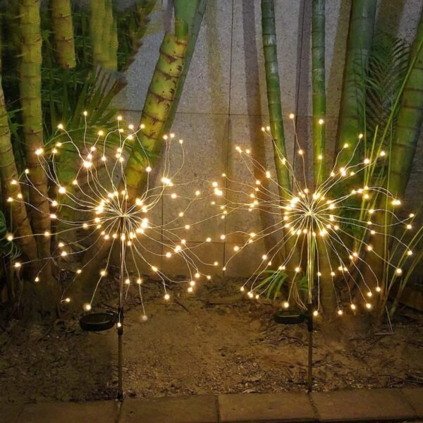 04_light_7fc58372-bee7-4564-9feb-c9152b8ef5f7.jpg Solar Powered Warm White Starburst Firework Garden Light Set (2 Pc / 120 LED)
