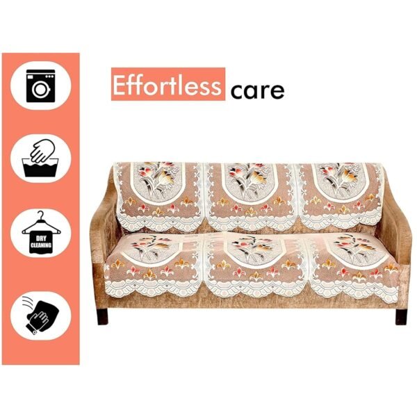 Elegant Floral Sofa Protector Runner - (Set / 132x28 Inch)