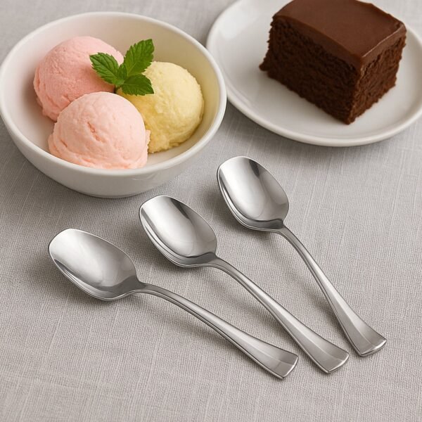 04_spoon_e9980ce5-aee6-4067-a680-b5671b242025.jpg Stainless Steel Ice-Cream Spoon - (3 Pc / Set)