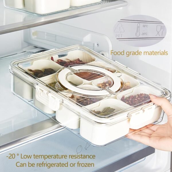 6-Compartment Fridge Storage Box with Lid
