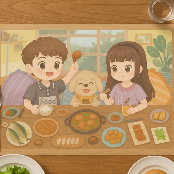 Cartoon-Themed Food Table Wall Poster 90x30 cm (1 Pc)