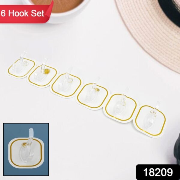 04f0556f-6f62-4753-b7e7-1c93ed9374c3.jpg TRANSPARENT ADHESIVE WALL HOOK (6 PCS SET)