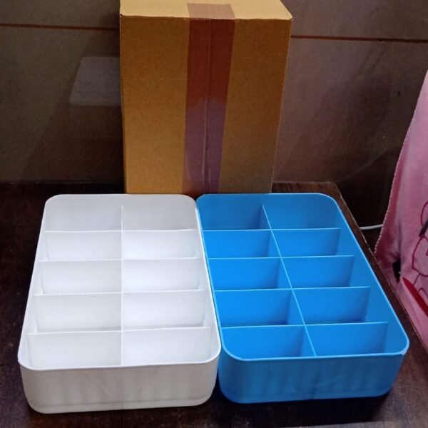 Multi-Function Desktop Drawer Storage Box 10 Grid Underwear Socks Box (2 Pc Set)