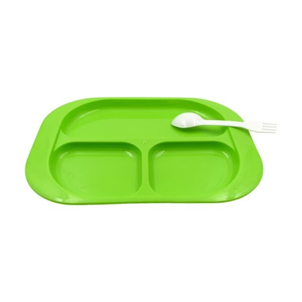 05_0003c618-9b35-40df-9e5e-4ebb9144d1de.jpg Biodegradable 3-Compartment Plastic Food Plate with Spoon for Snacks (1 Pc)