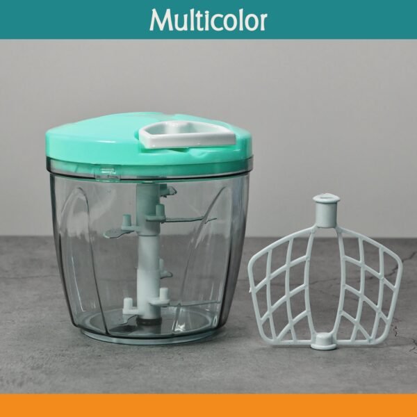6 BLADE 2IN1 MANUAL FOOD CHOPPER, COMPACT & POWERFUL HAND HELD VEGETABLE (1000Ml)