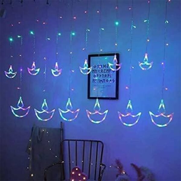 05_026a717d-6c5b-4288-8b80-a0ce0c5f5cd3.jpg Multicolor 12 Diya Curtain String Lights (Multi Color)