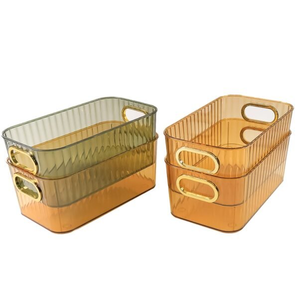 05_03b52dbc-677a-46c3-9b94-20bd1b8d2370.jpg Premium Ribbed Transparent Storage Basket with Gold Handle 25×14 cm 4 Pc