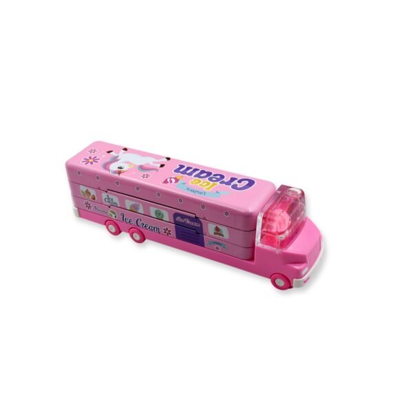 Double Decker Magic Truck Compass Multi Level Metal Pencil Case