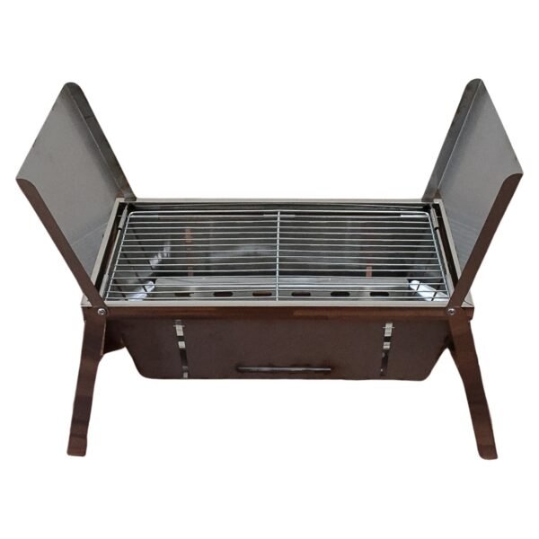 Portable BBQ Barbecue Grill – Stainless Steel Folding Charcoal Grill (1 Set)
