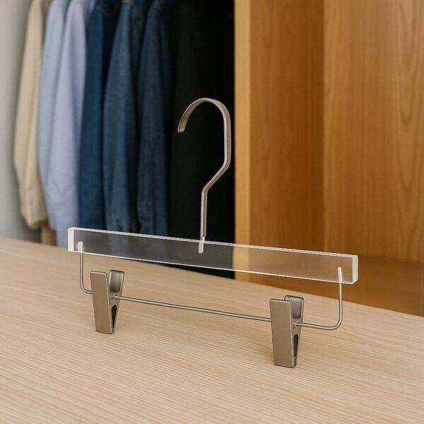 Heavy-Duty Transparent Acrylic Hanger With Adjustable Clips